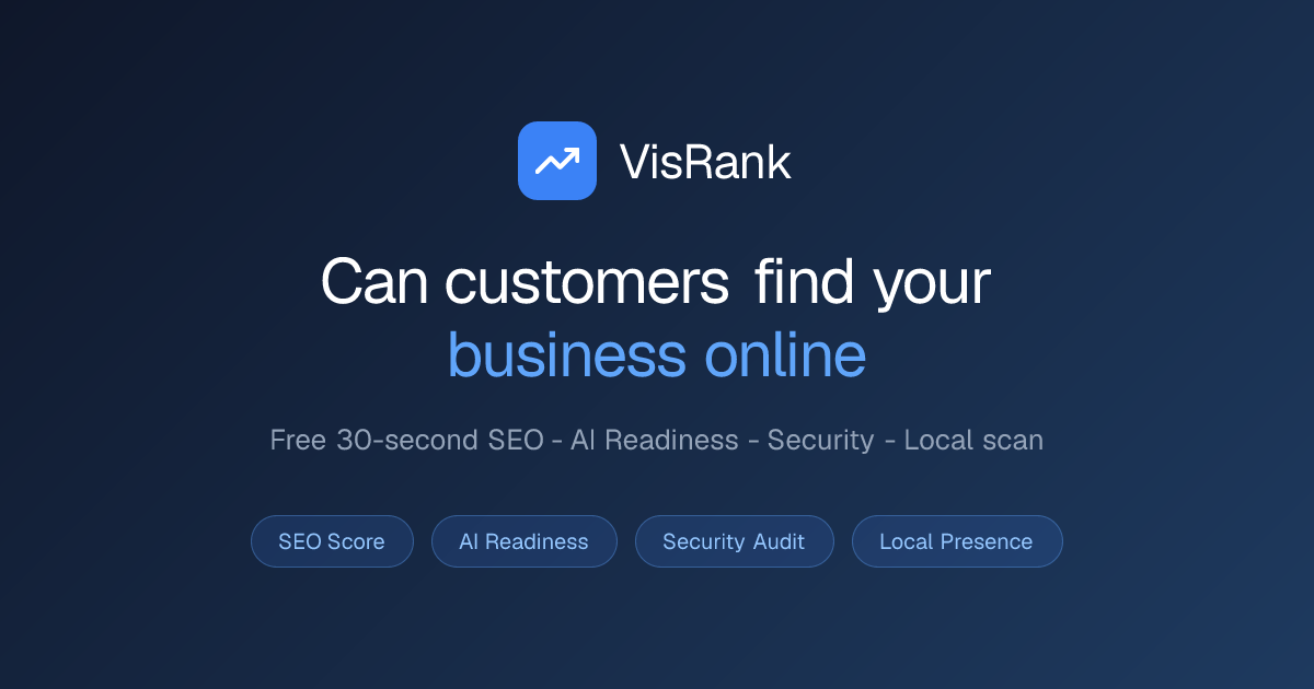 VisRank SEO Audit Tool: SEO, AEO & Security Check